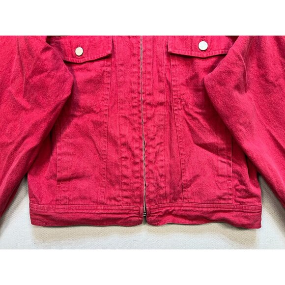 Vintage J. Crew Women's Full Zip Cardigan Jacket Denim Size S Reddish Pink - Picture 6 of 11